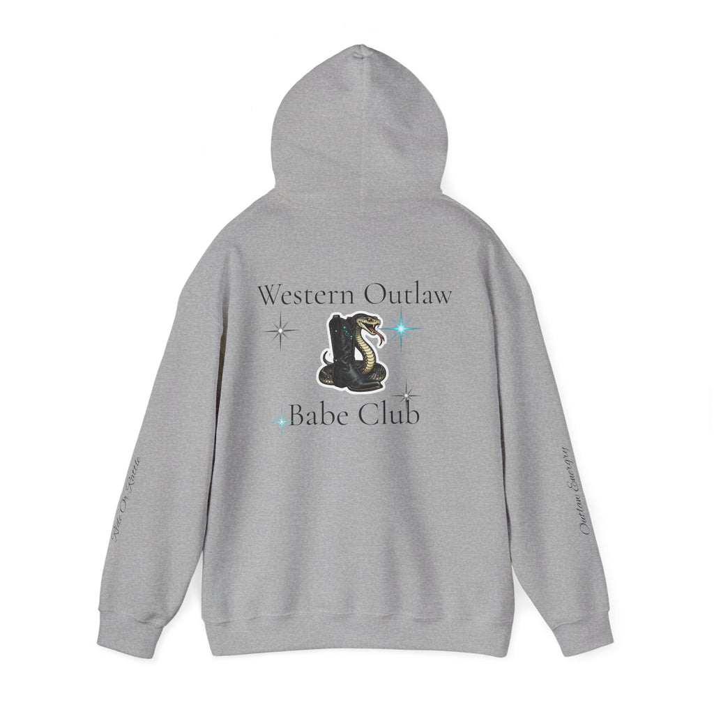 Western Outlaw Babe Club Hoodie — Vintage Snake Graphic Pullover