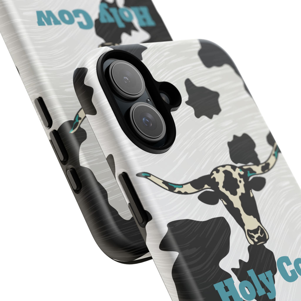 Cow Print Phone Case — "Holy Cow I’m Cuteeee" Cute Western Protective Cover