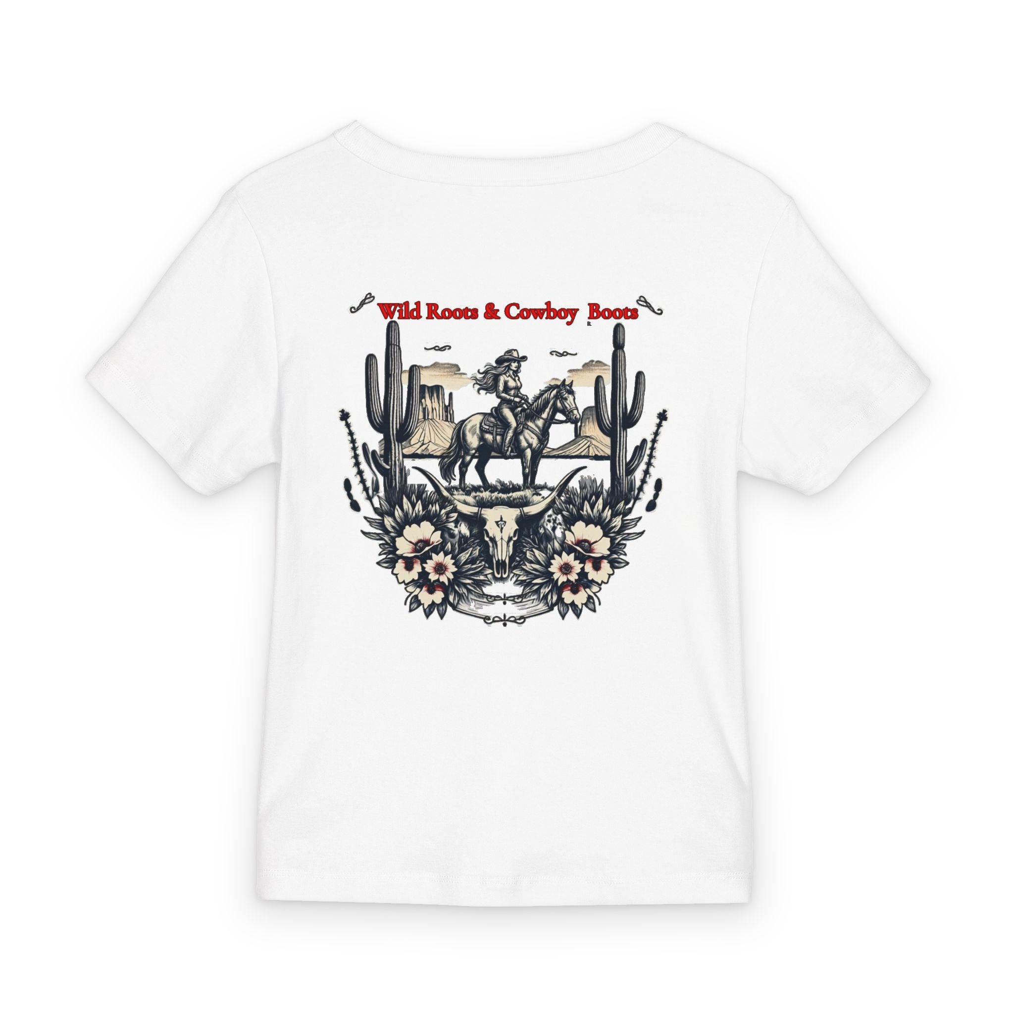 Western Rodeo Baby Tee — "Wild Boars & Cowboy Boots" Graphic