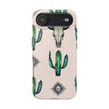 Cactus & Bull Skull Tough Phone Case — Southwestern Desert Pattern