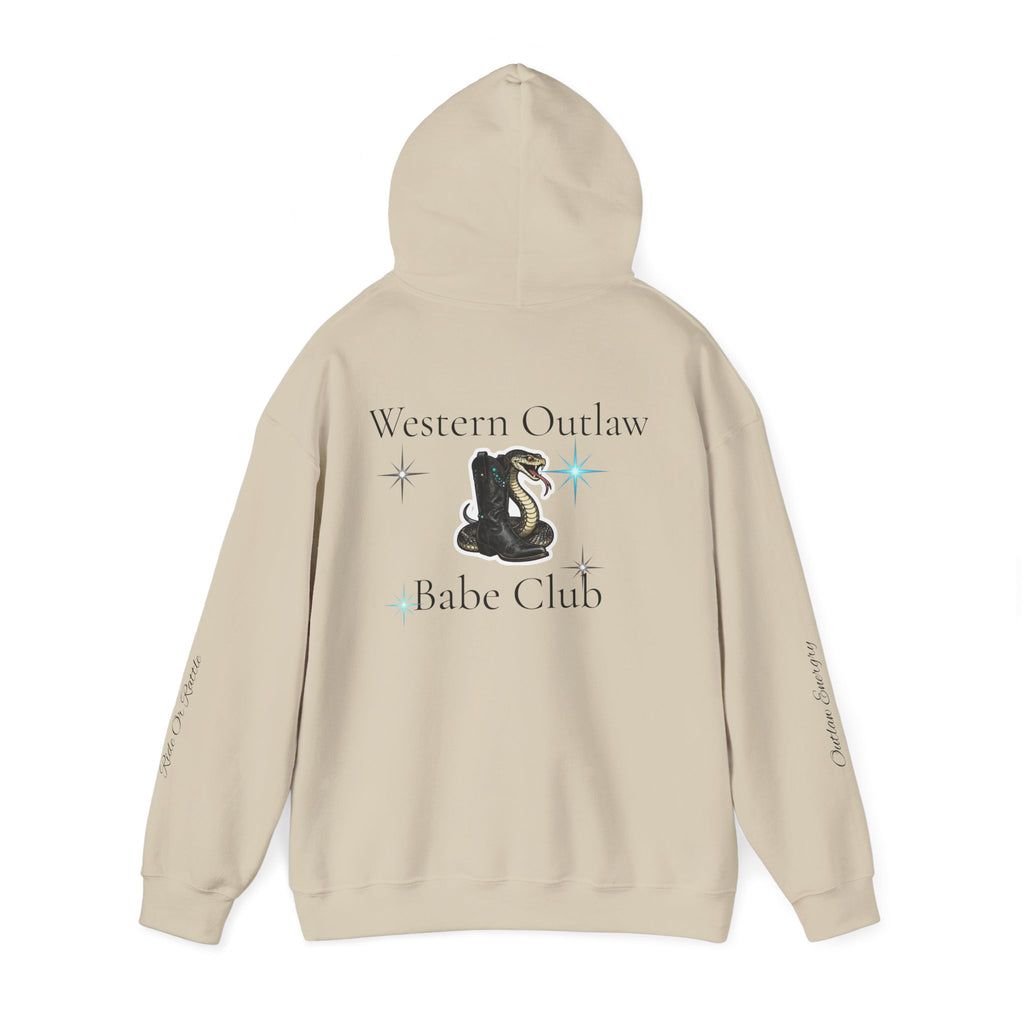 Western Outlaw Babe Club Hoodie — Vintage Snake Graphic Pullover