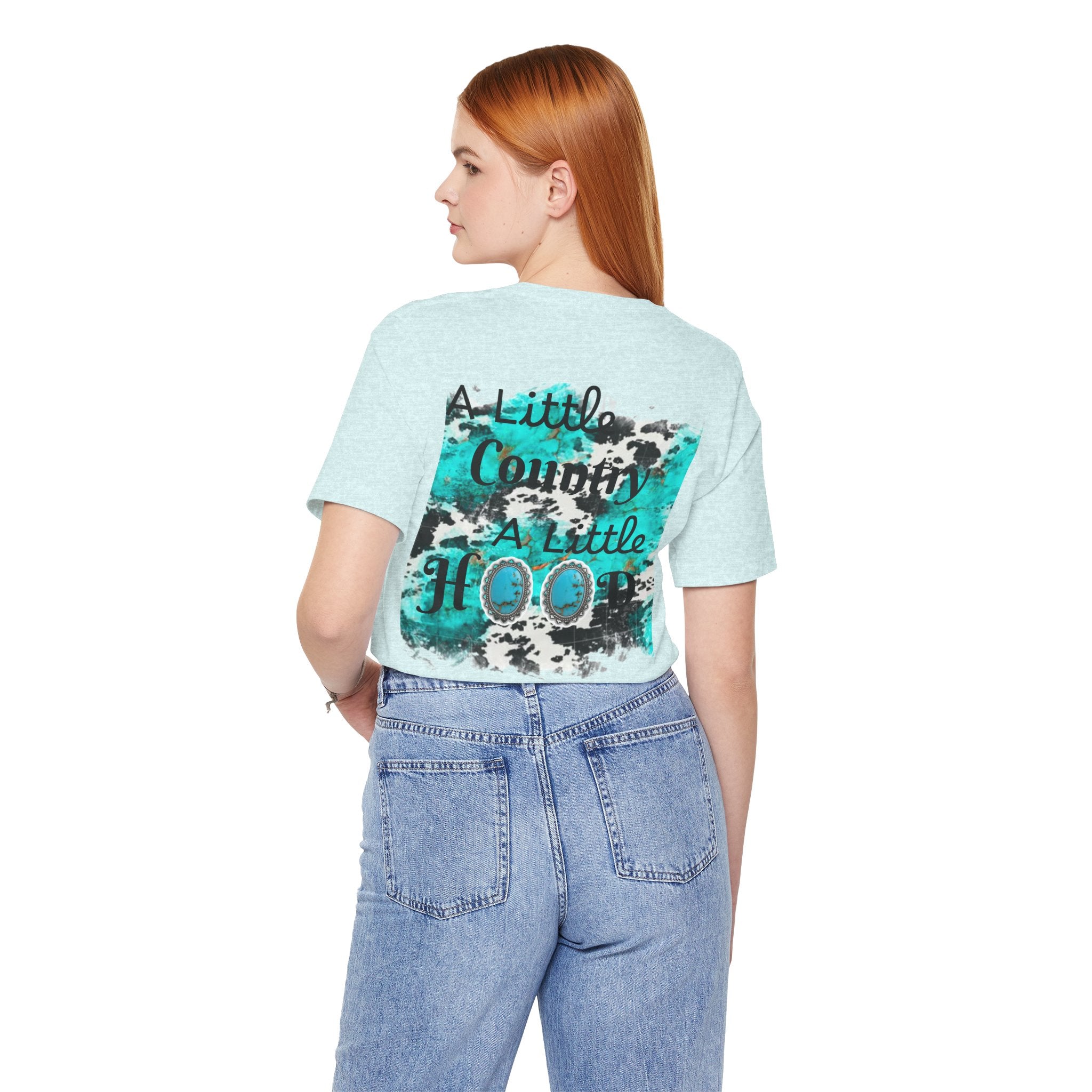 Country + Rodeo Graphic Tee — “A Little Country A Little Hood” Cotton T‑Shirt