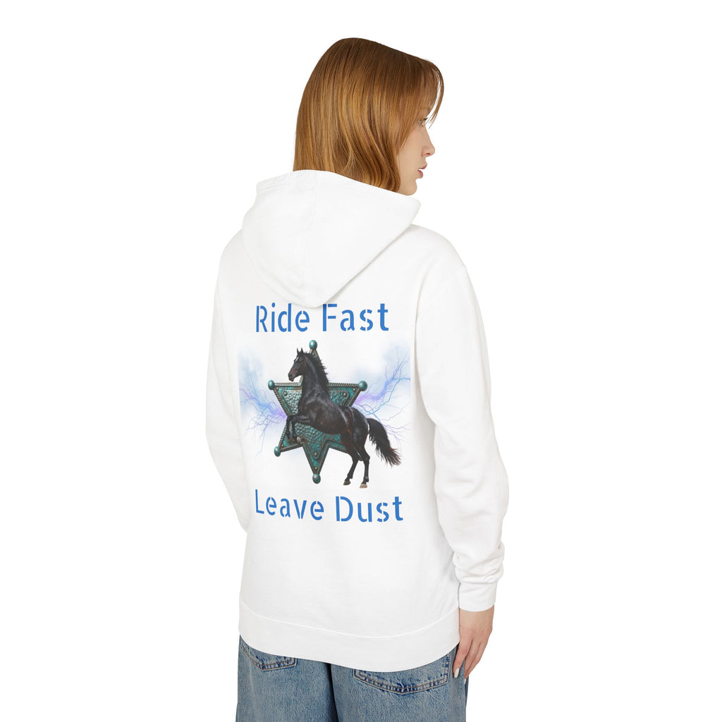 Ride Fast Leave Dust Hoodie — Western Black Stallion Pullover