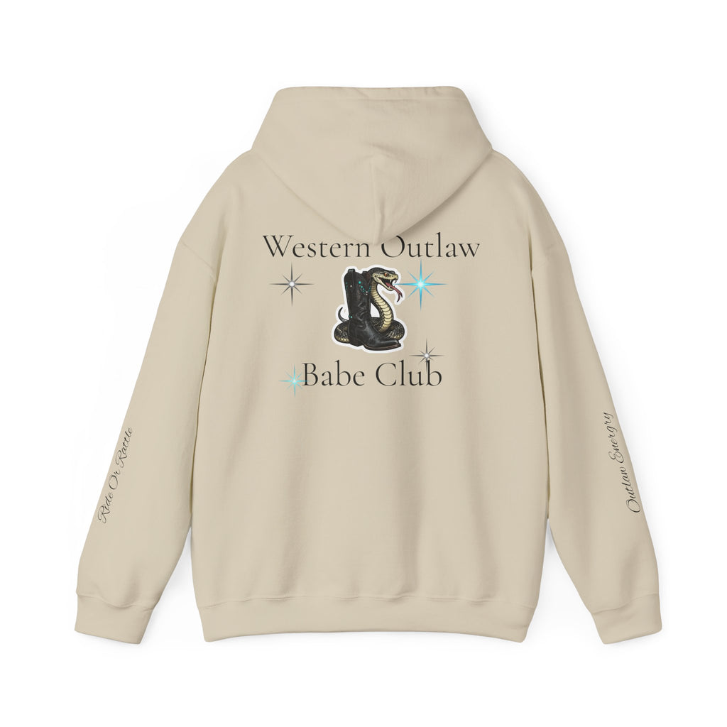 Western Outlaw Babe Club Hoodie — Vintage Snake Graphic Pullover