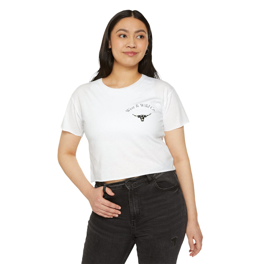 Western Outlaw Babe Club Crop Top — Women's Festival Graphic Tee