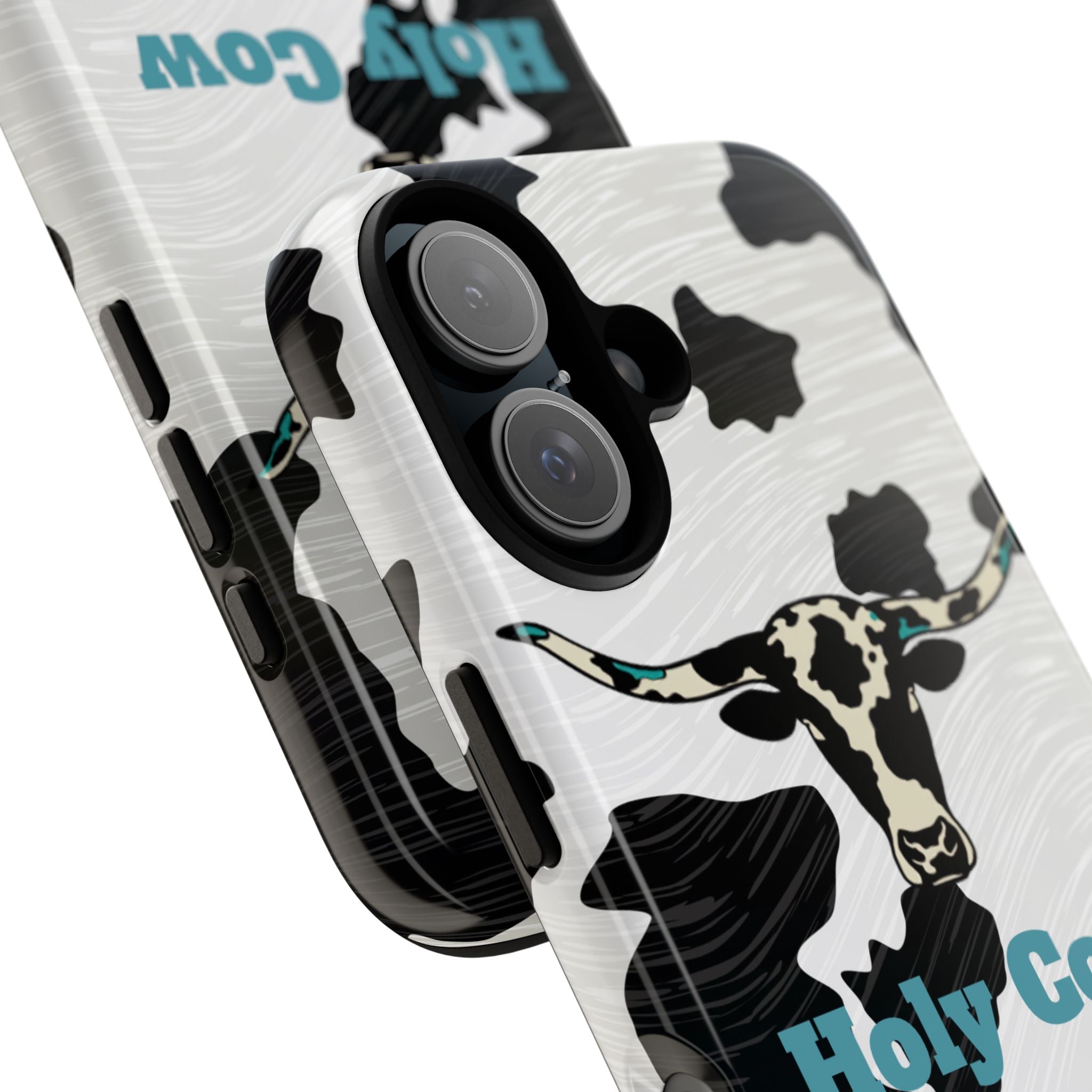 Cow Print Phone Case — "Holy Cow I’m Cuteeee" Cute Western Protective Cover