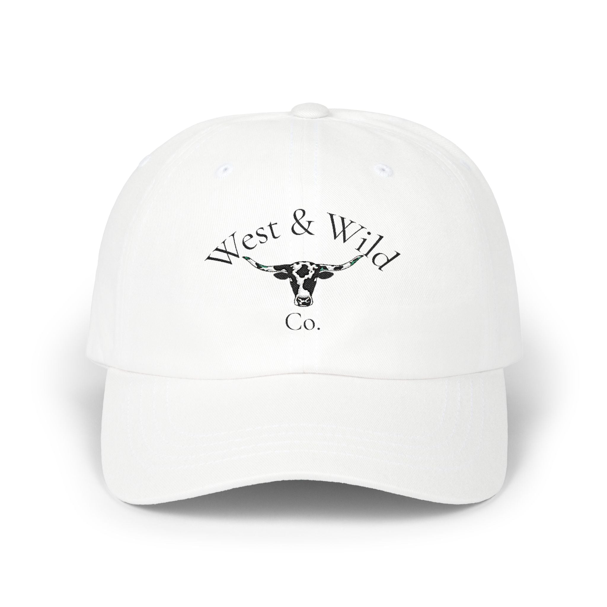 West & Wyld Co. Dad Cap — Cow Skull Logo Baseball Hat