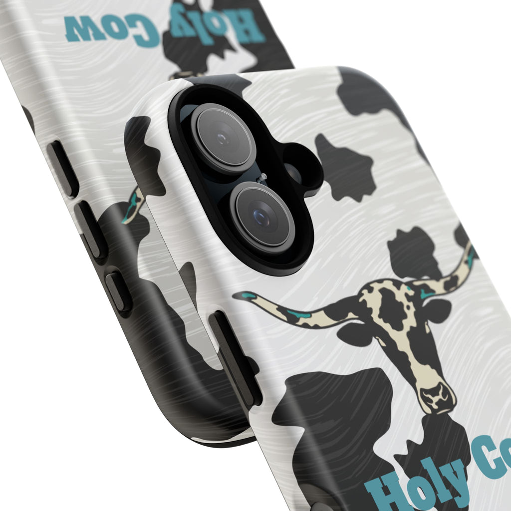 Cow Print Phone Case — "Holy Cow I’m Cuteeee" Cute Western Protective Cover