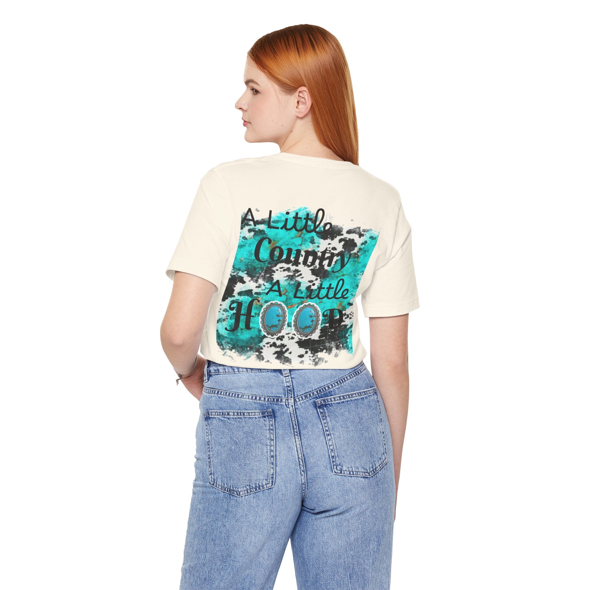 Country + Rodeo Graphic Tee — “A Little Country A Little Hood” Cotton T‑Shirt