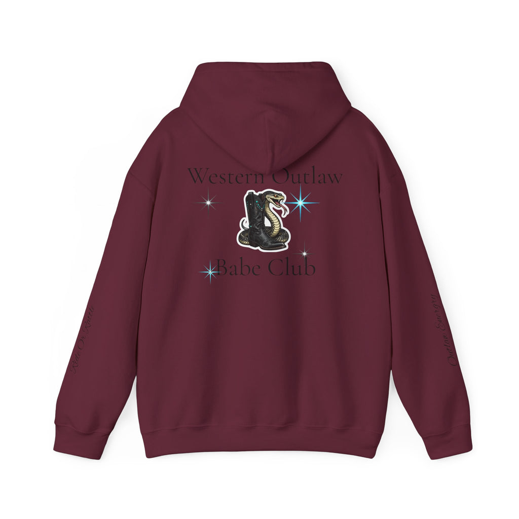Western Outlaw Babe Club Hoodie — Vintage Snake Graphic Pullover