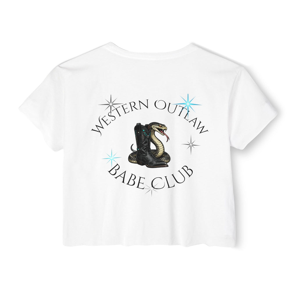 Western Outlaw Babe Club Crop Top — Women's Festival Graphic Tee