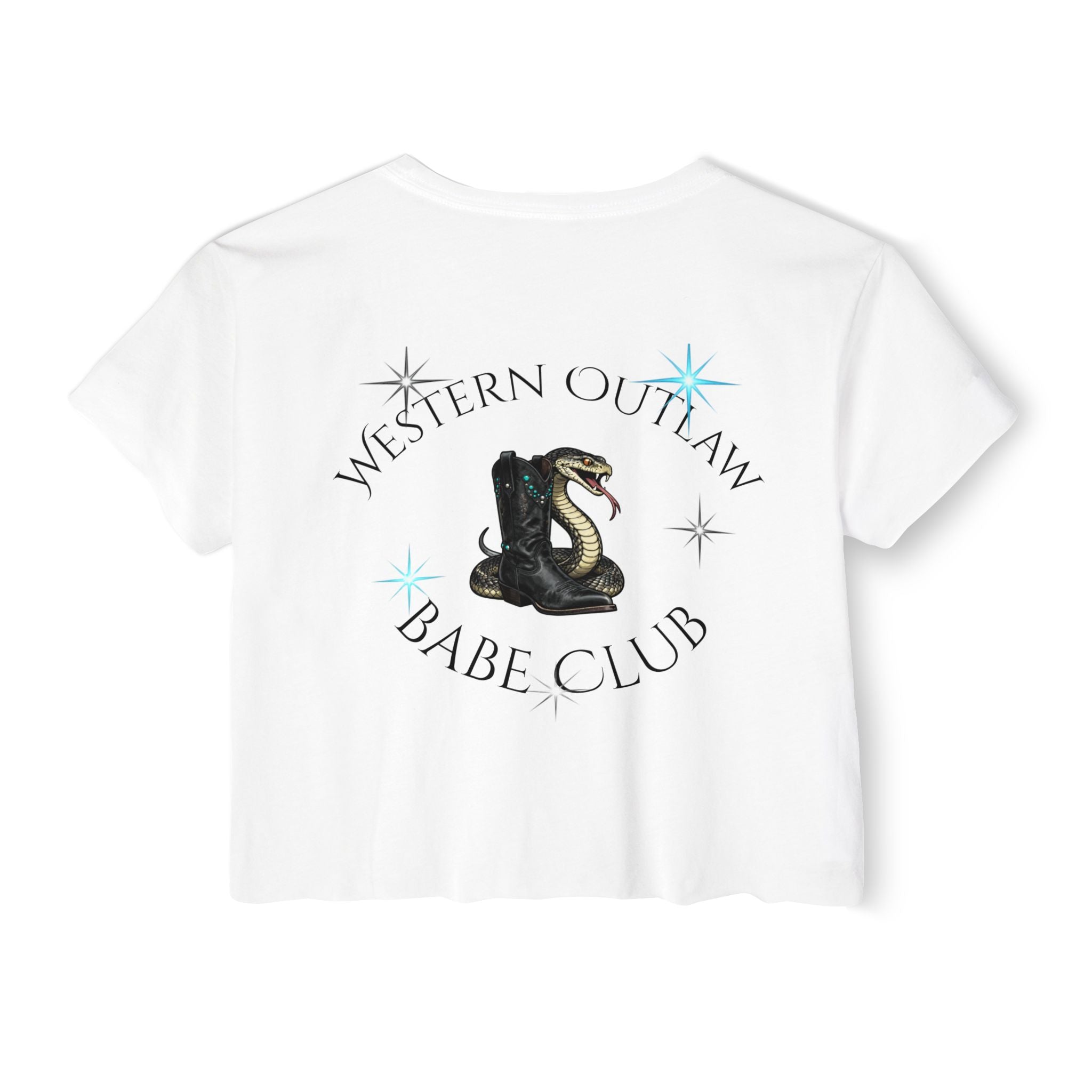 Western Outlaw Babe Club Crop Top — Women's Festival Graphic Tee