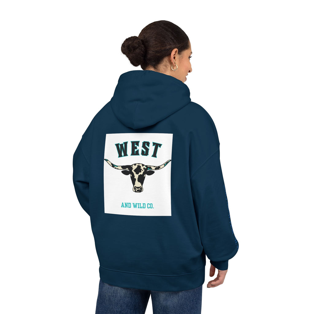 West & Wild Co. Longhorn Hoodie — Organic Relaxed Pullover