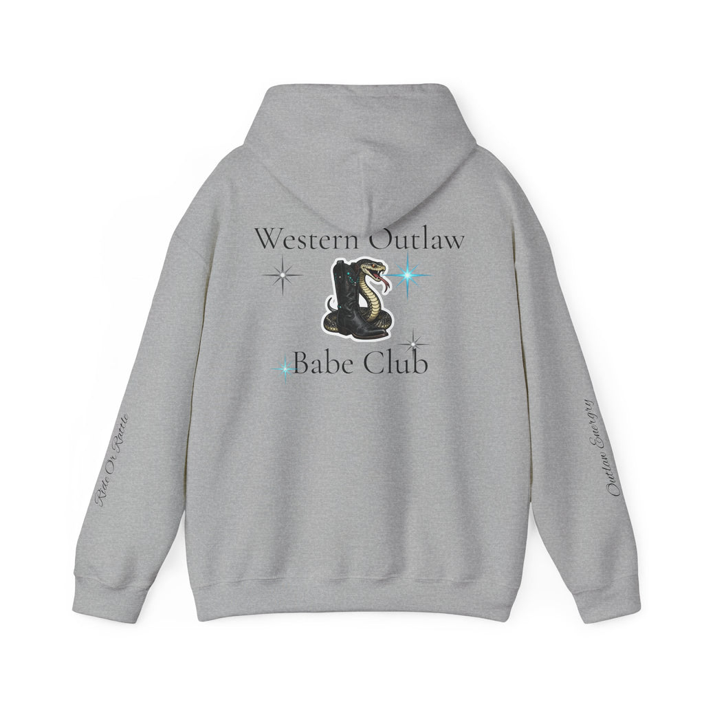 Western Outlaw Babe Club Hoodie — Vintage Snake Graphic Pullover