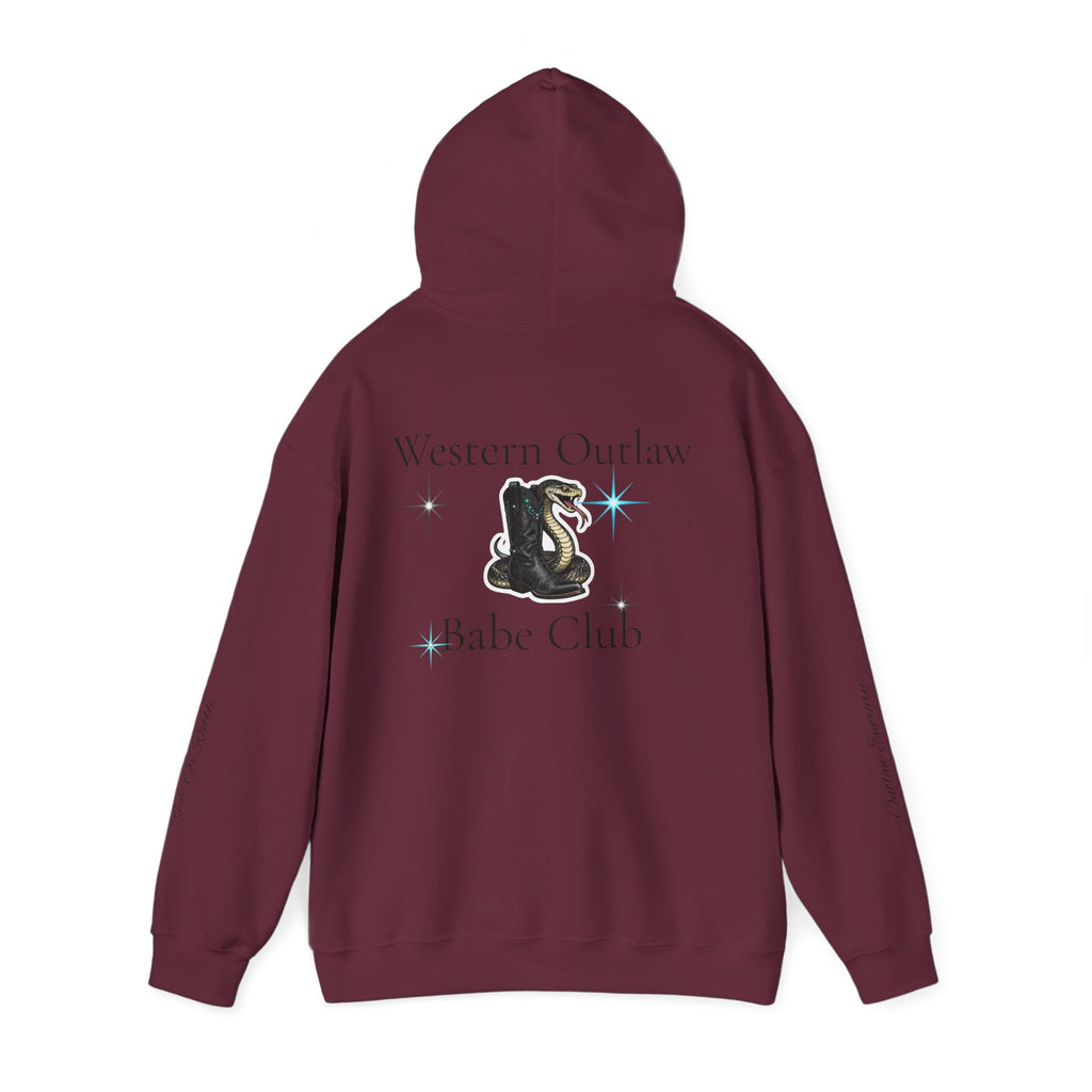 Western Outlaw Babe Club Hoodie — Vintage Snake Graphic Pullover