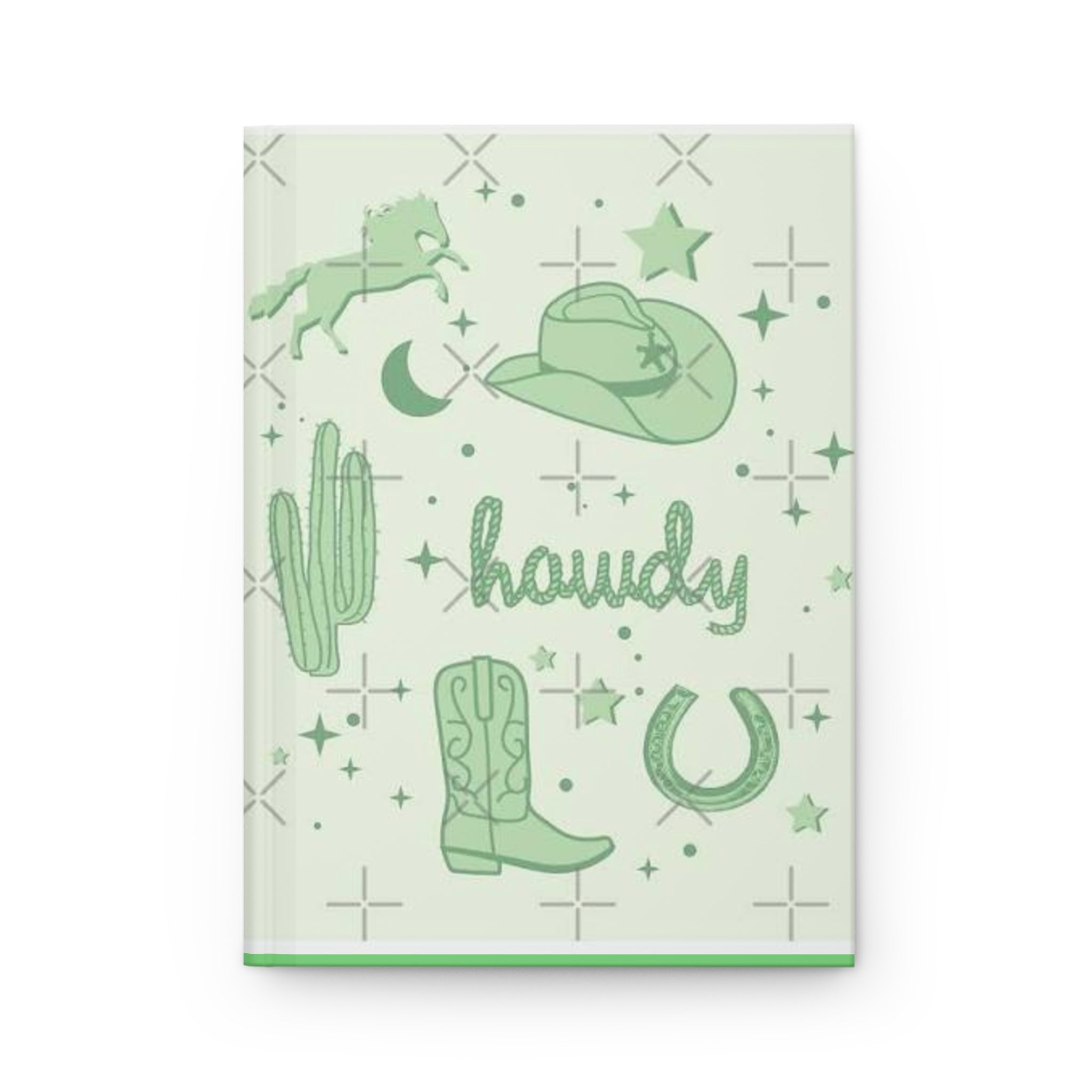 Howdy Cowgirl Journal — Western Cowboy Boot & Hat Hardcover Notebook
