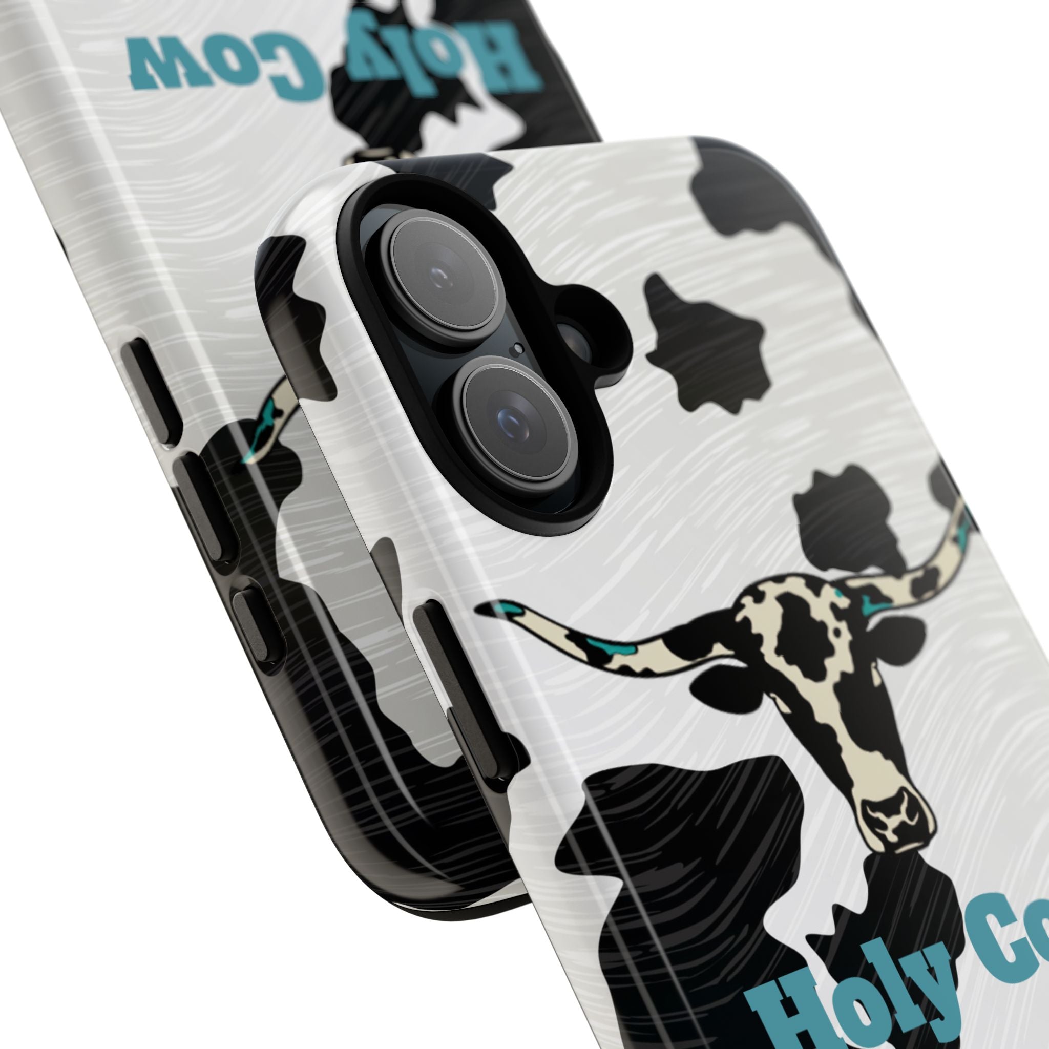 Cow Print Phone Case — "Holy Cow I’m Cuteeee" Cute Western Protective Cover