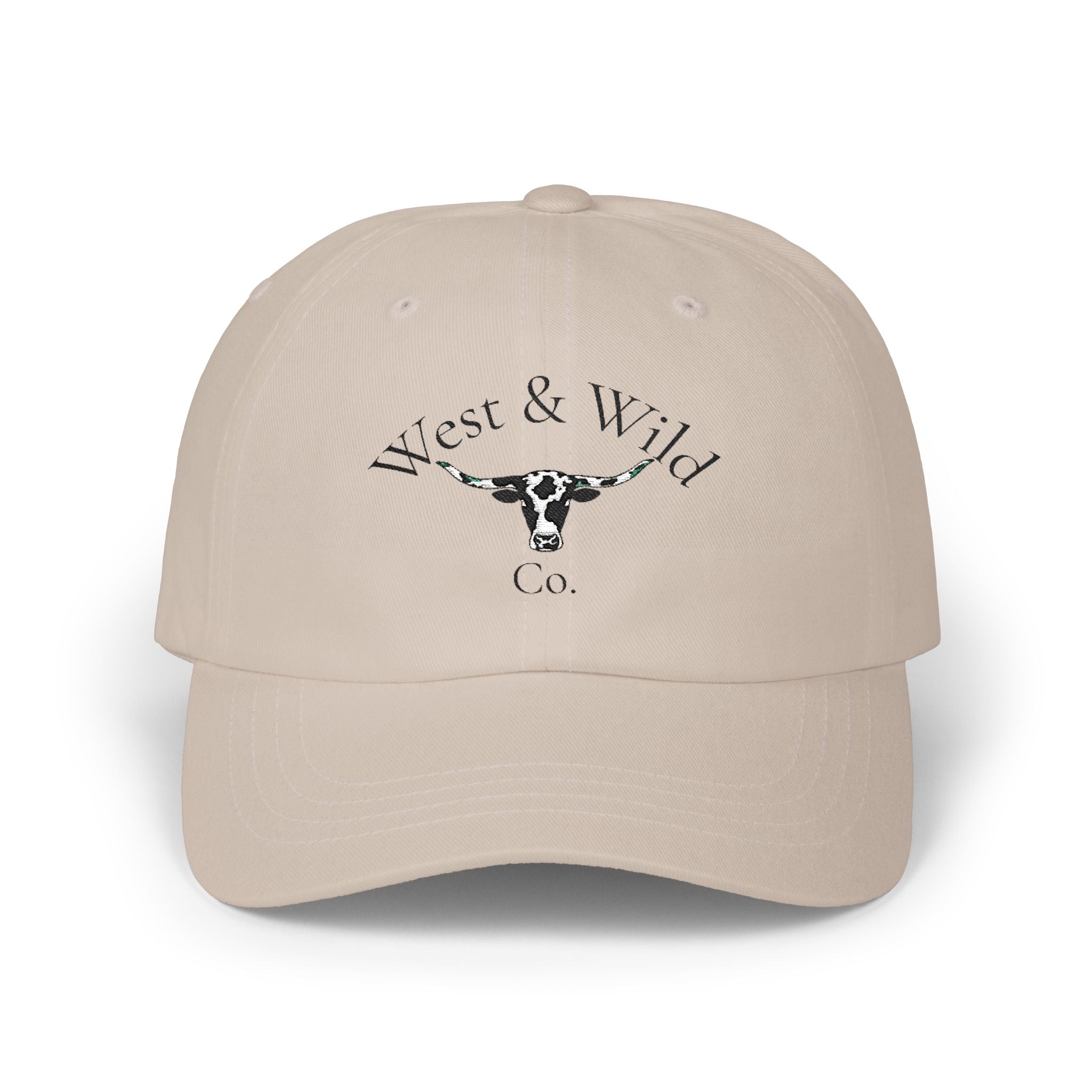 West & Wyld Co. Dad Cap — Cow Skull Logo Baseball Hat