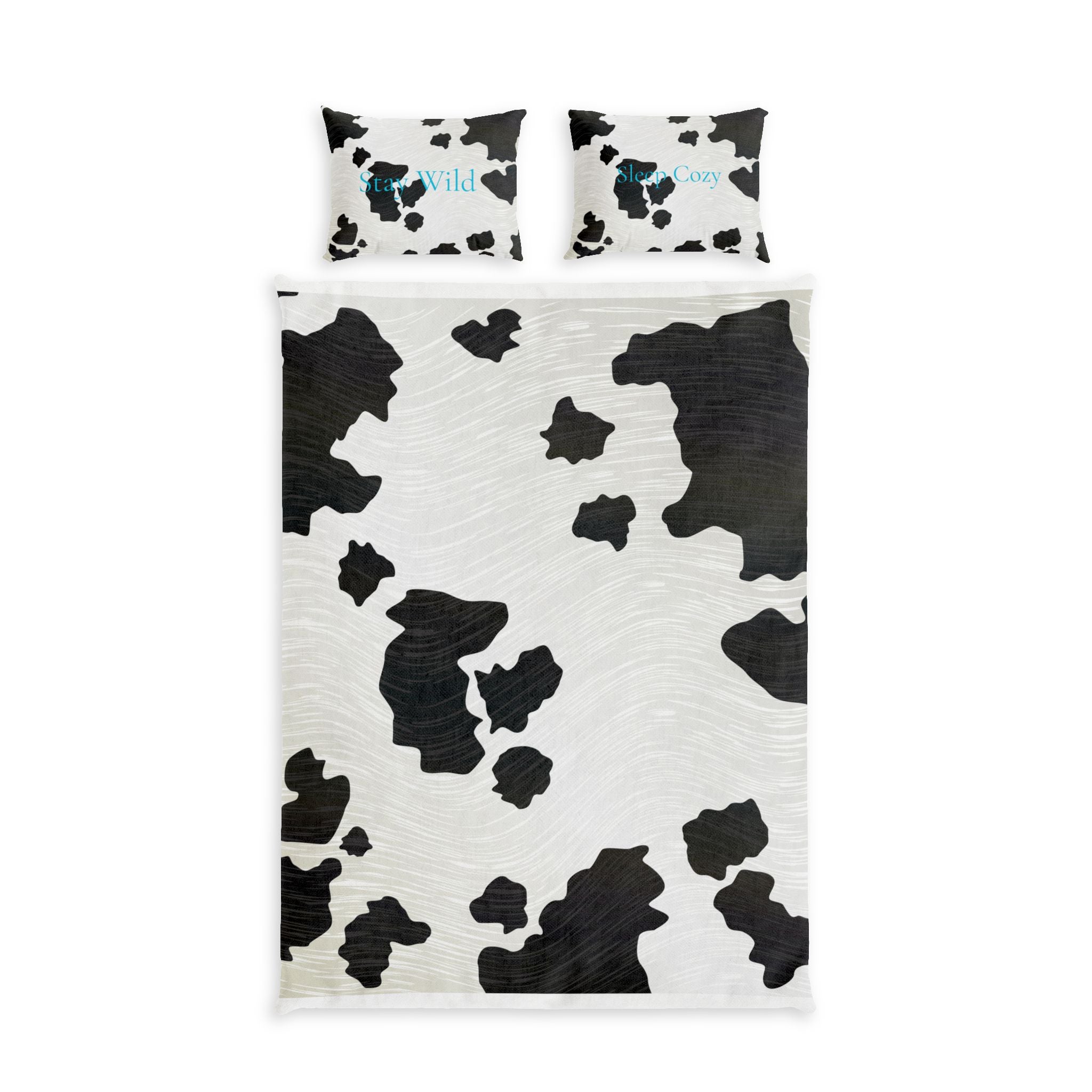 Cow Print Cotton Bed Set – Black & White Farmhouse Duvet Cover