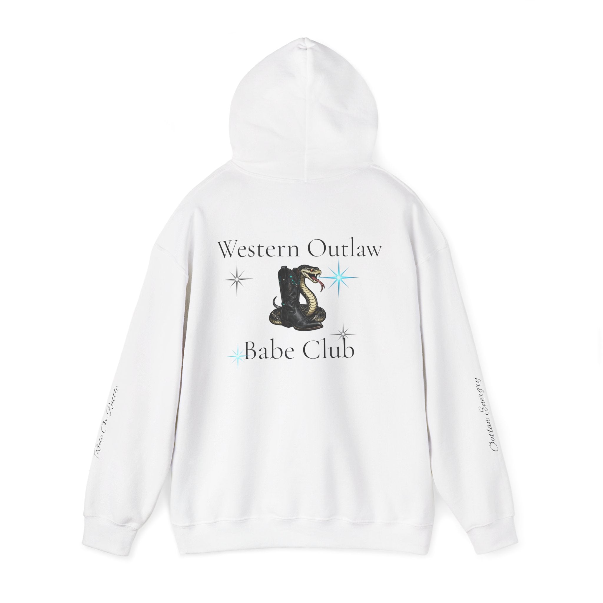 Western Outlaw Babe Club Hoodie — Vintage Snake Graphic Pullover