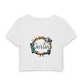 Darlin' Western Crop Tee — Women's Cowboy Boots & Hat Graphic Baby Tee