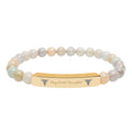 Engravable Natural Stone Bar Bracelet — Stretch Beaded Healing Gemstone Jewelry