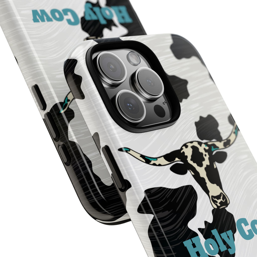 Cow Print Phone Case — "Holy Cow I’m Cuteeee" Cute Western Protective Cover