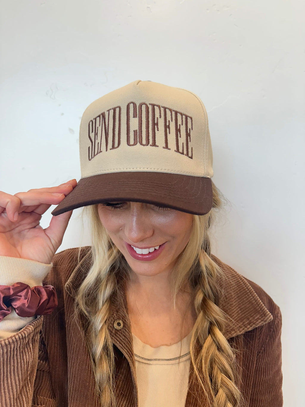 Send (Choose Your Beverage) | Vintage Embroidered Adult Trucker Hat